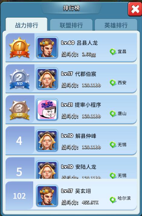 《王者战歌》排行榜介绍